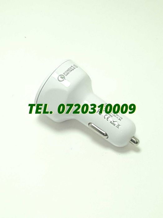 Incarcator Masina Auto 4 Porturi Bricheta Usb Qc Incarcare Rapida