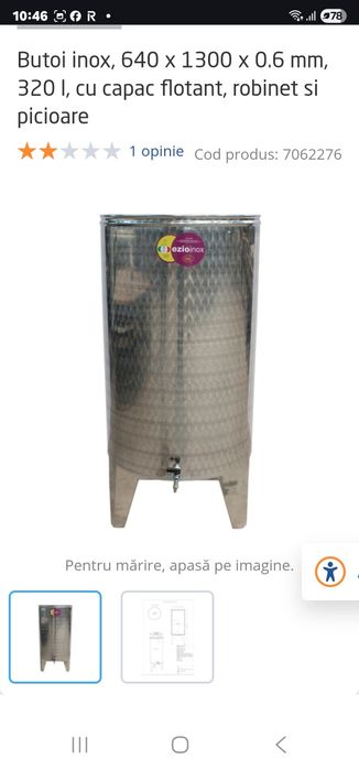 Butoi inox pentru vin