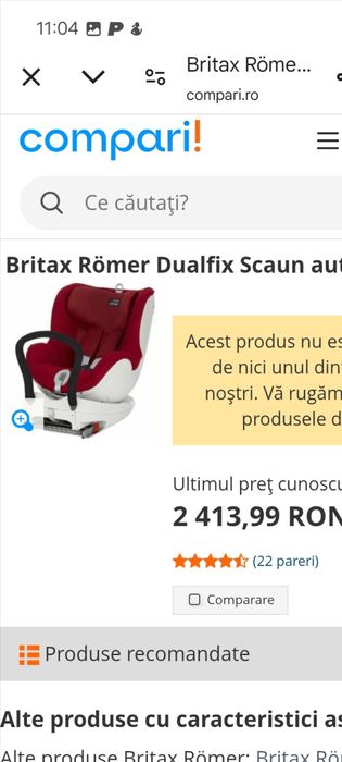 Vand scaun auto BRITAX ROMER 0-4 ani cu Isofix