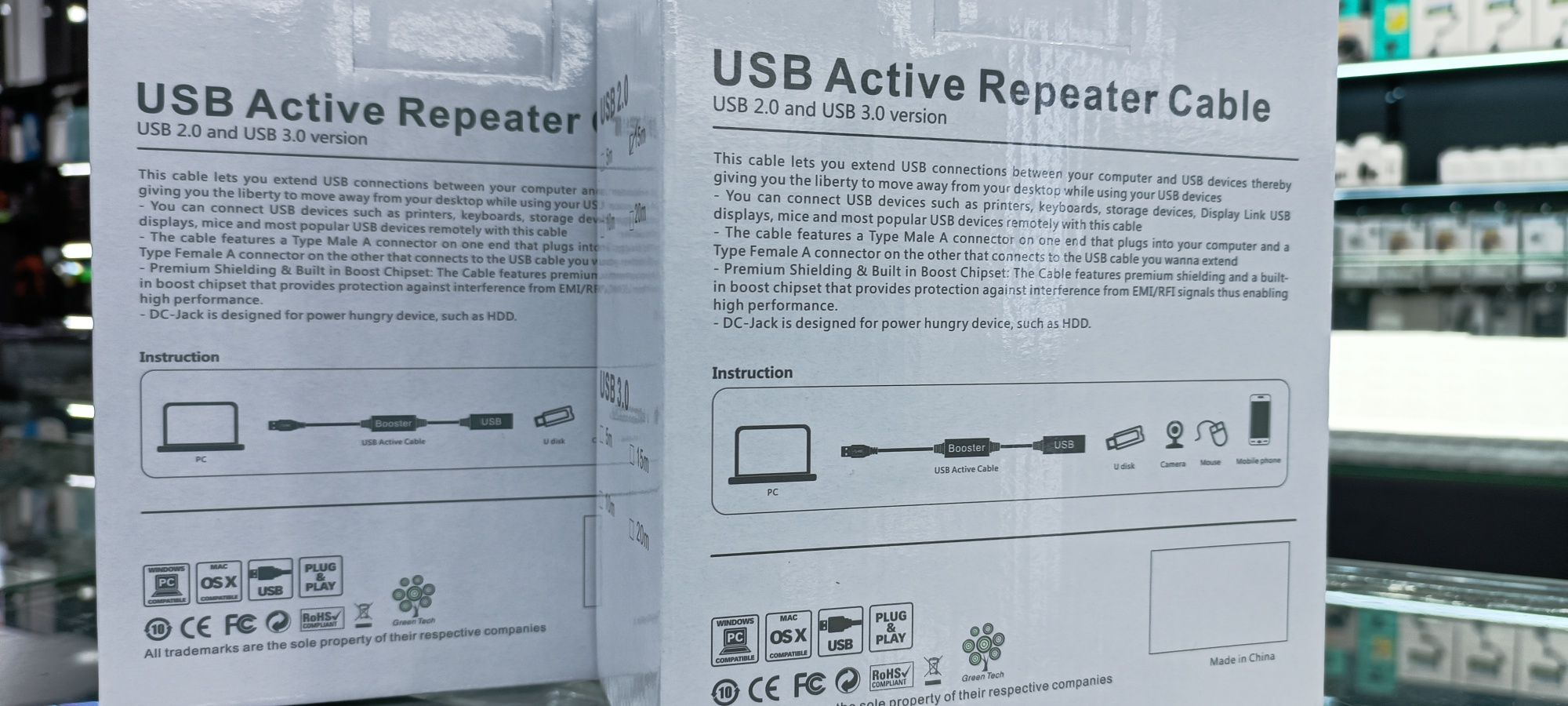 Оптический  Usb Active cabel/ extender,usb удленнитель 10 м,15 м,20 м