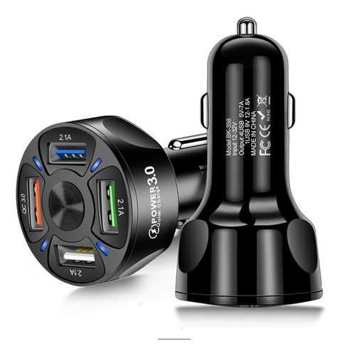 Мощно зарядно за кола с 4 порта - 7А  3Х2.1А + QC3.0 Quick Charge 3.0