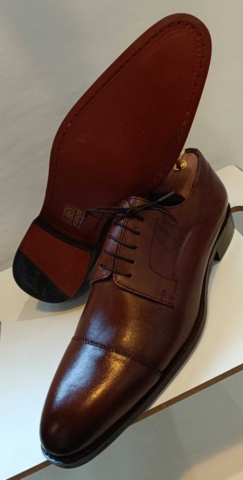 Pantofi derby 44 de lux lucrati manual La Maison Du Chausseur NOI piel