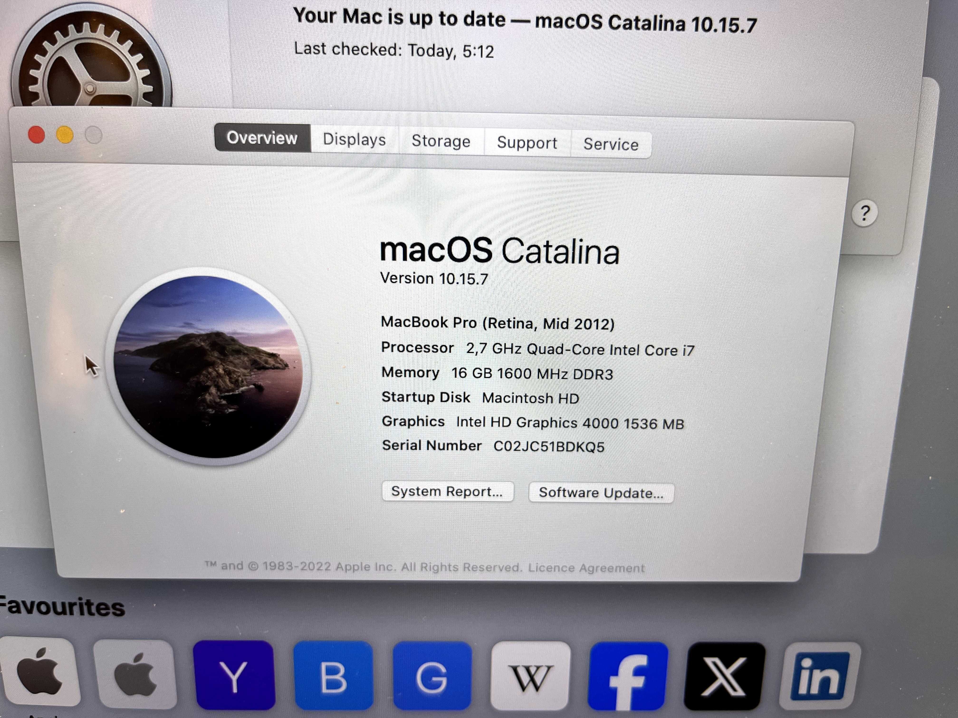Macbook pro  15,4" 16gb RAM 2,7-3,7 i7, 768gb +оригинално зарядно 85w