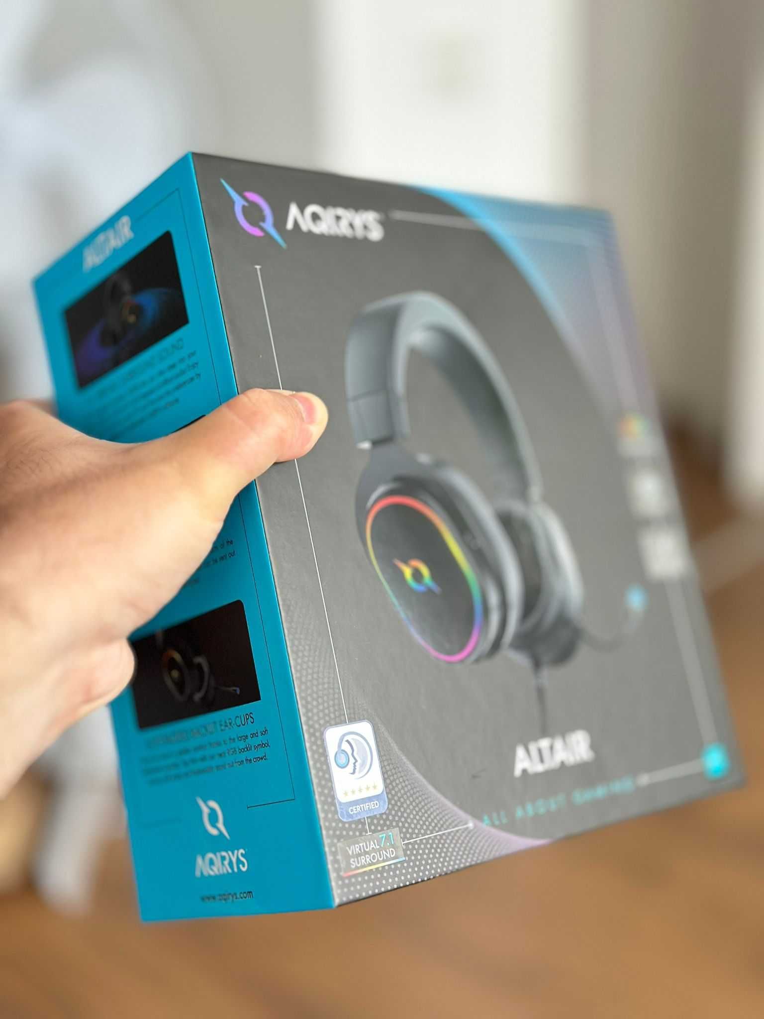 Casti AQIRYS Altair, virtual 7.1 surround, USB, Negru