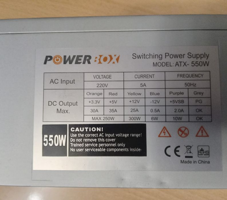 Захранване за компютър ATX 550W
Захранване за компютър ATX 550W
Захран