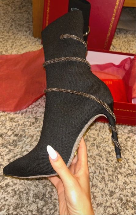 Cizme Rene caovilla piele naturala pe stoc 38