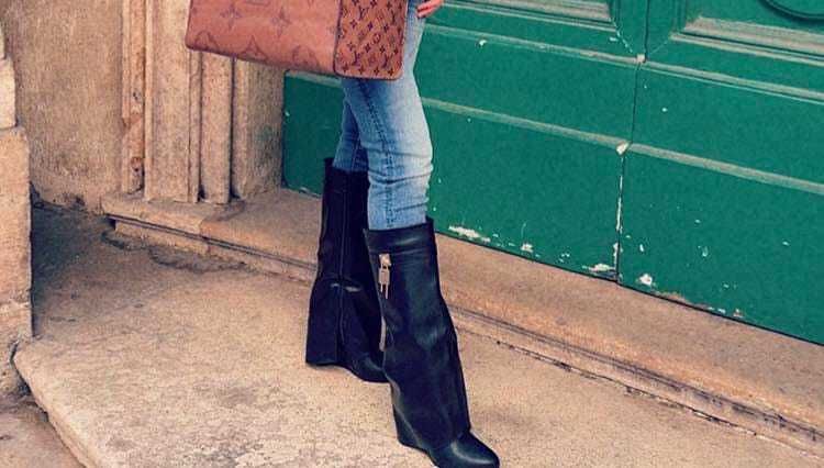 Черни модерни ботуши от естествена кожа