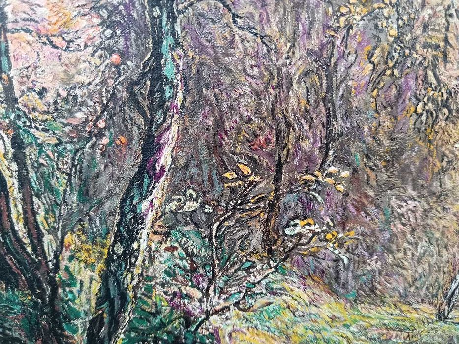 Tablou vechi - toamna in padure - semnat S. Mutzner