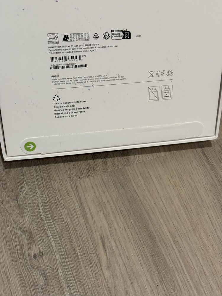 Apple iPad Air 11" (2024), 128GB, sigilata, transport ZERO
