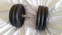 Gantera reglabila de 30 KG,( 6 discuri de 5kg) discuri metal/ fonta.