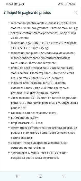 Trotineta electrica