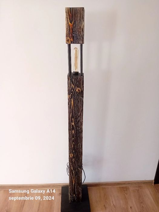 Iluminat și mobilier grădină, unicat, handmade, din lemn masiv