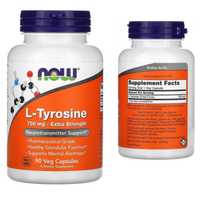 L-тирозин 750 мг 90 растительных капсул L-Tyrosine NOW USA