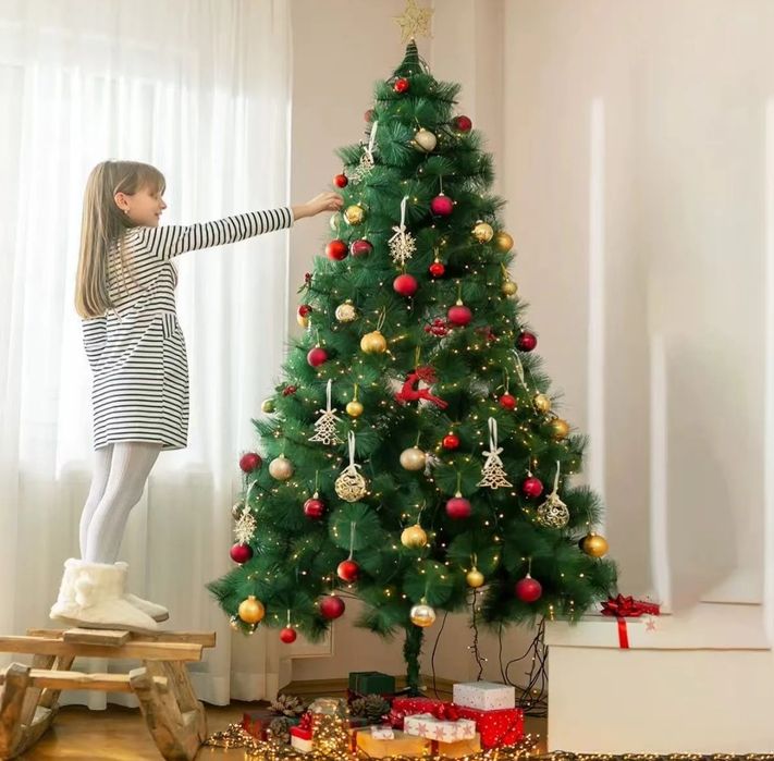 Brad artificial verde de Craciun pin cu suport metalic inclus NOU