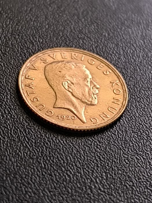 5 крони 1920 год, Швеция, крал Густав V, Злато 2.24 гр900/1000