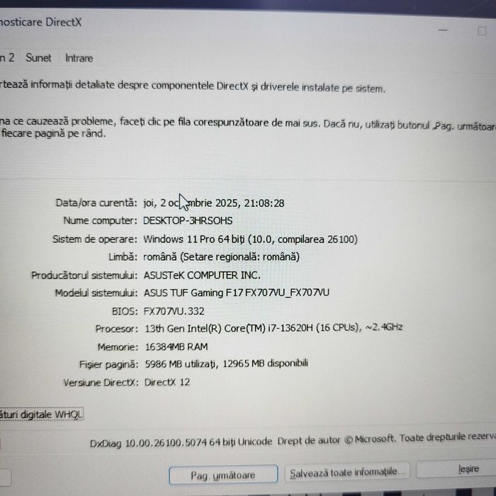 Laptop Gaming ASUS TUF F17  i7-13620H 16gb 1TB SSd RTX 4050 6GB