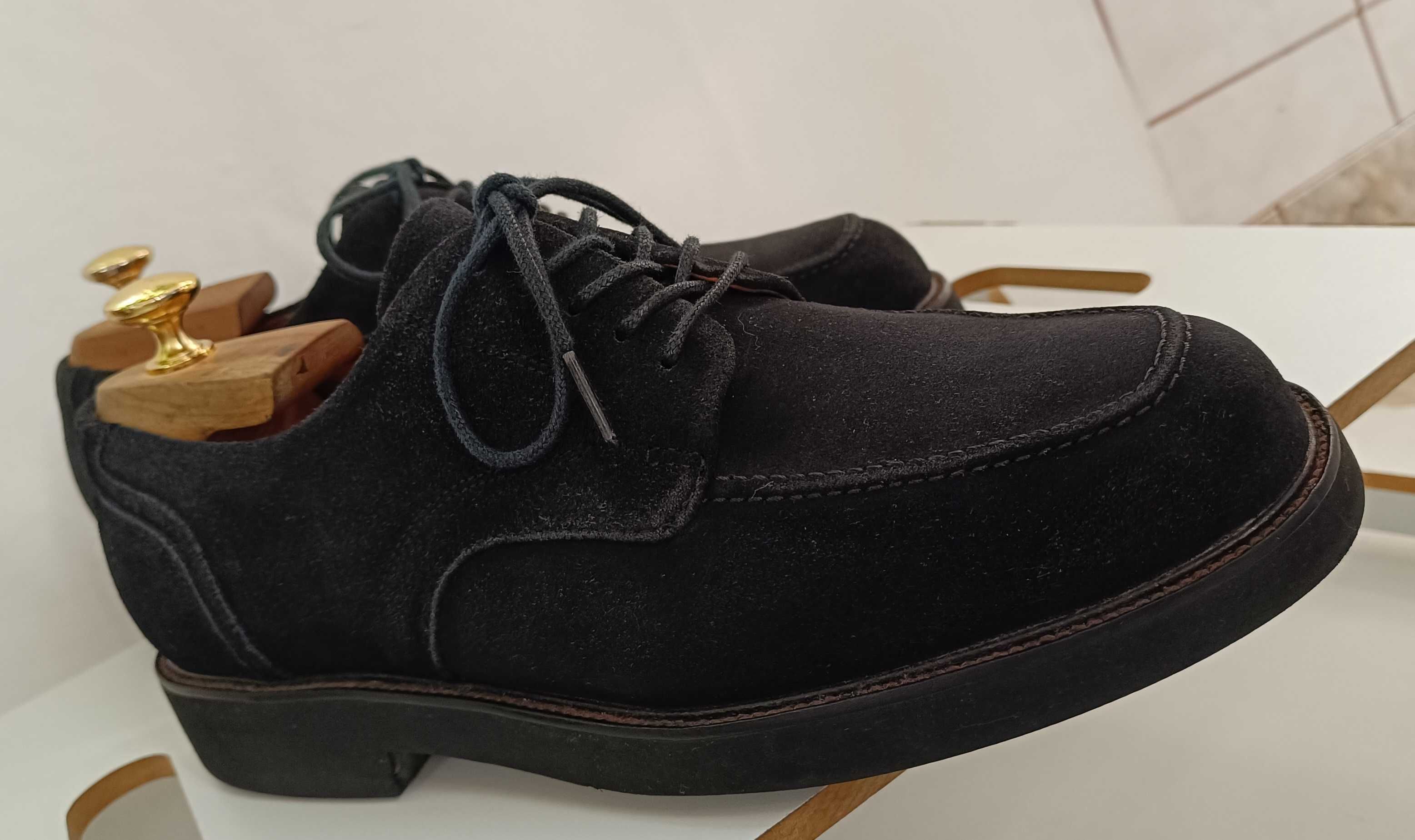 Pantofi derby 42.5 43 split toe Rockport piele naturala moale suede