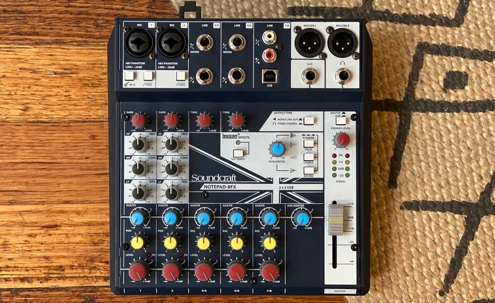 Mixer audio Soundcraft Notepad 8FX, efecte