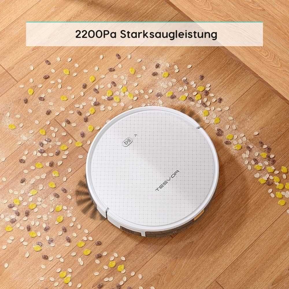 Робот прахосмукачка с моп Tesvor X500 Pro с навигация, WiFi, 1800Pa