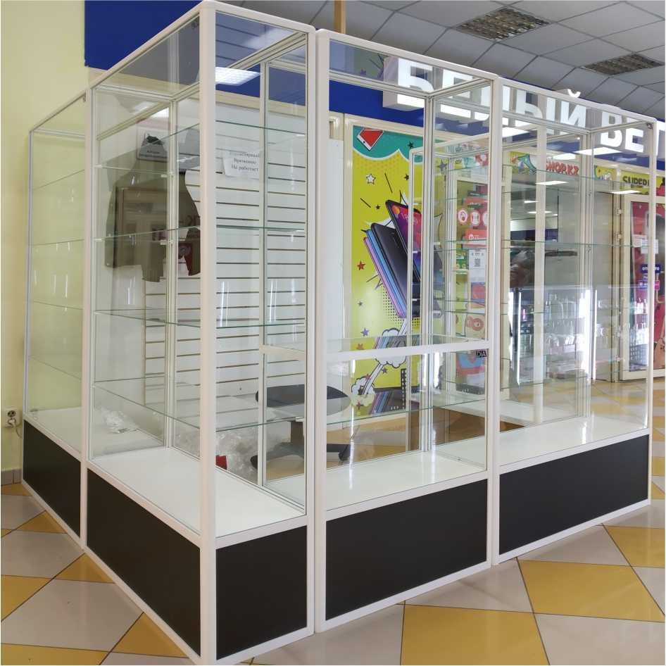 Прилавок витрина стеклянная из профиля, оборудование для магазина