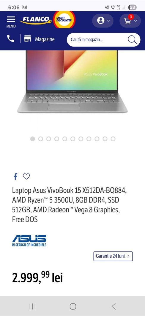 Laptop ASUS VivoBook X512DA AMD RYZEN 5, 12 GB Ram