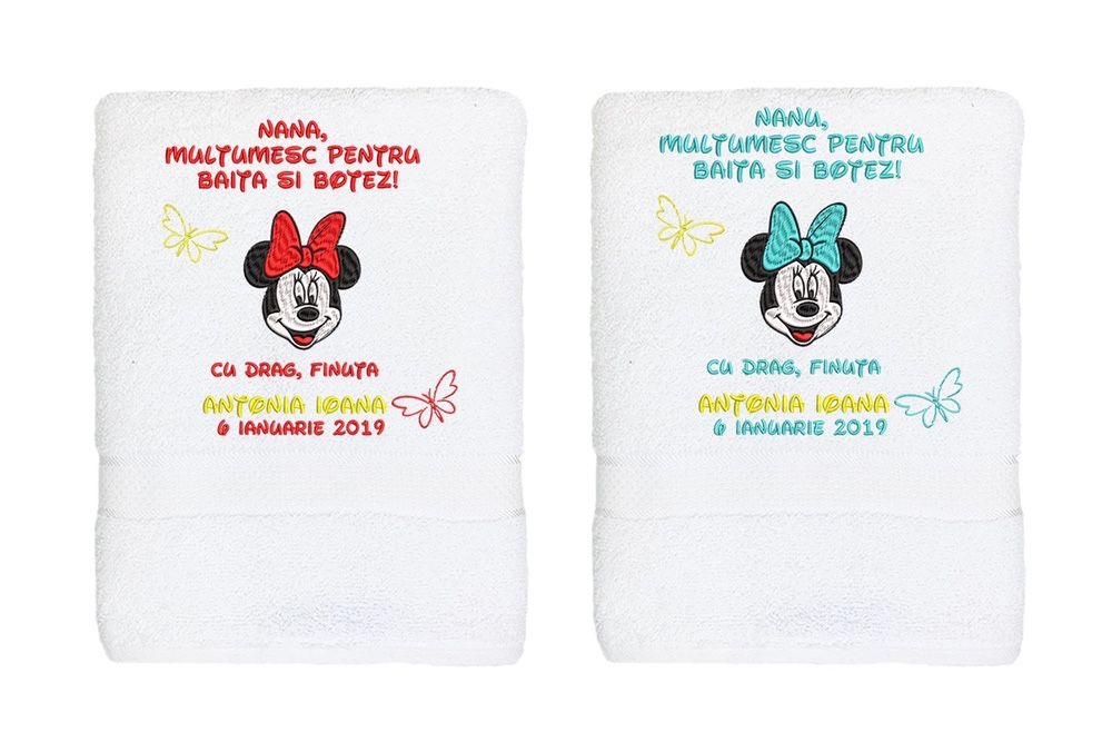 Set prosoape brodate pentru Nasi - Minnie