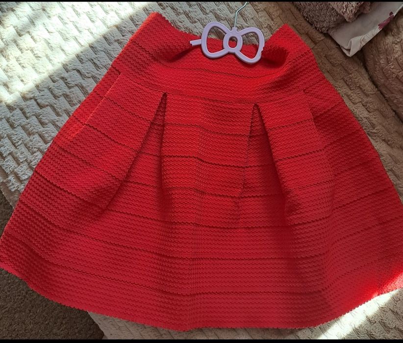 Fusta dama roșie bufanta pt Craciun fusta dama cloș