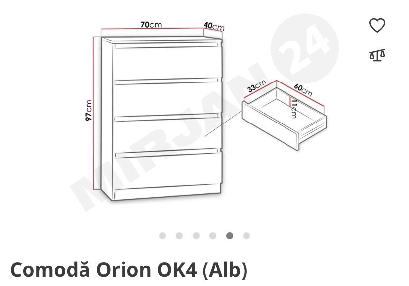 Comoda Orion OK4 alb