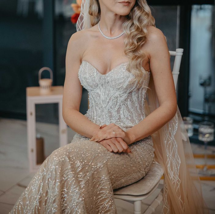 Rochie de mireasa sirena nude