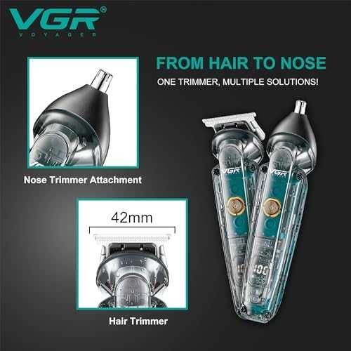 Нов Мъжки Тример за Брада Мустаци и Нос VGR, USB-C, LED, 180 Мин, IPX6