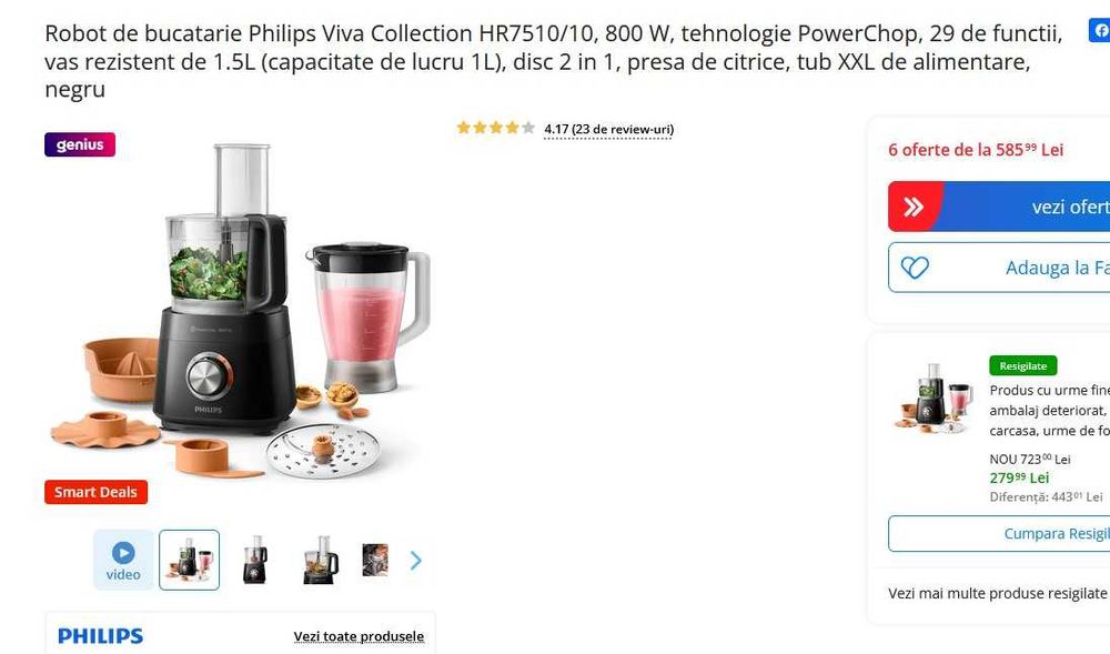 Robot de bucatarie Philips Viva Collection HR7510/10