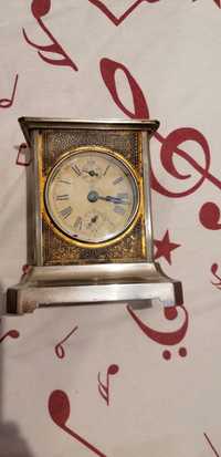 Посребрен антикварен часовник J. Unghans