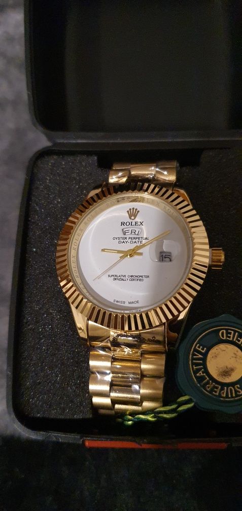 Ceas Rolex 1:1 placat cu aur 18k. Curea din otel inoxidabil