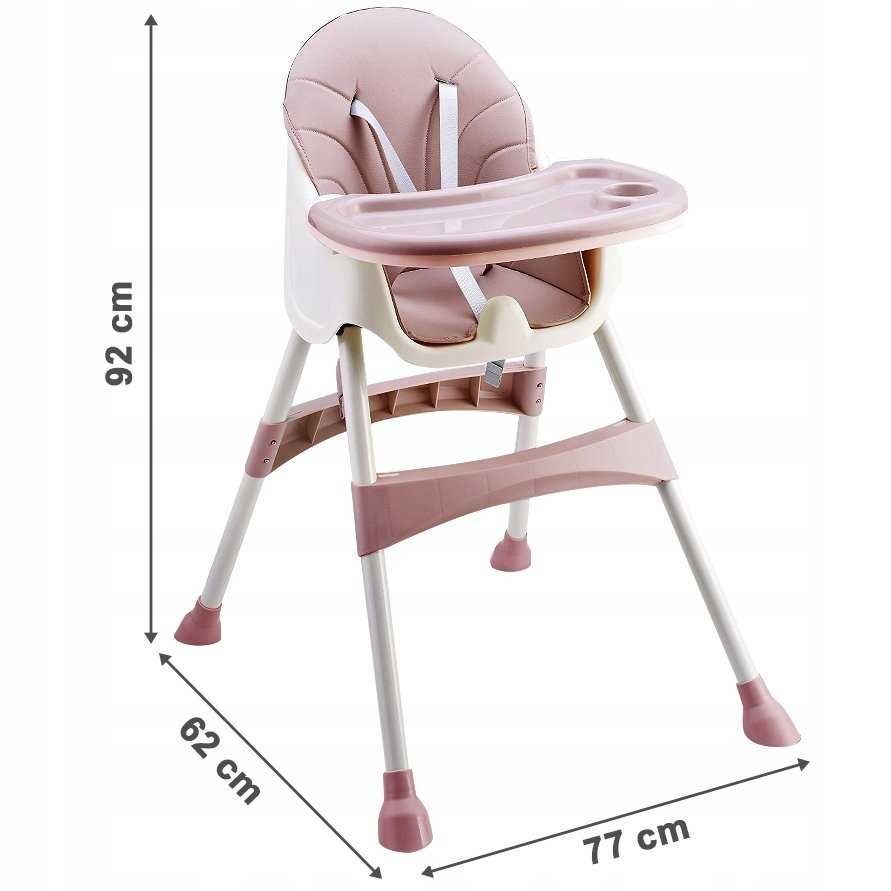 Scaun de masa multifunctional 2 in 1, Tavita si husa detasabila, Pink