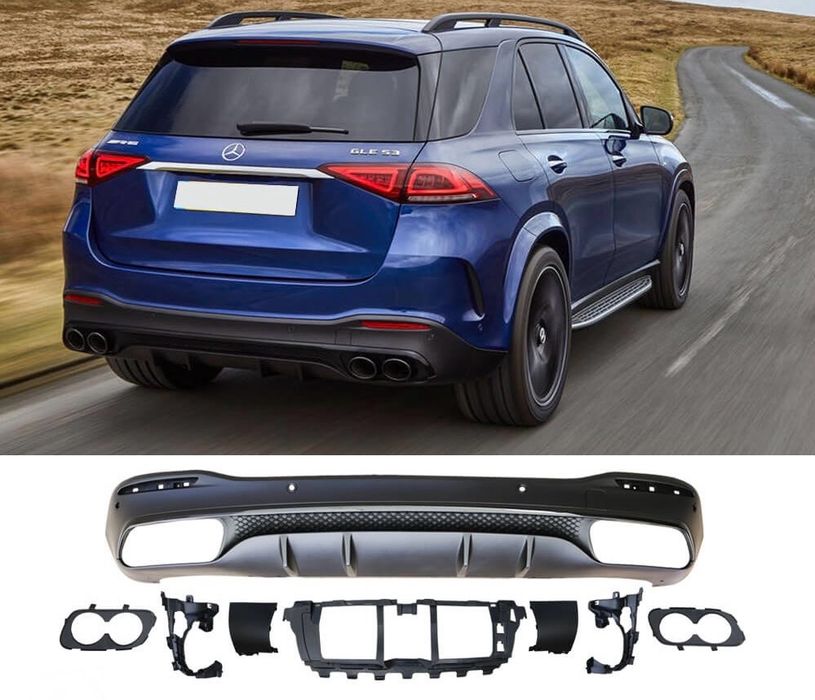 Дифузьор с накрайници 63 AMG GLE 53 C167 W167 АМГ пакет спойлер BRABUS