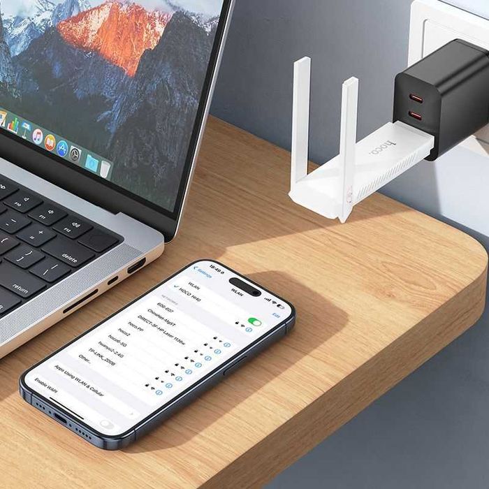 Преносимият безжичен USB -A рутер Hoco WiFi HI40