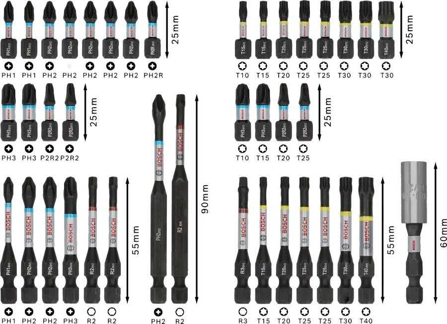 ПРОМОЦИЯ!Комплект магнитни ударни битове PRO Impact 44 бр. Bosch