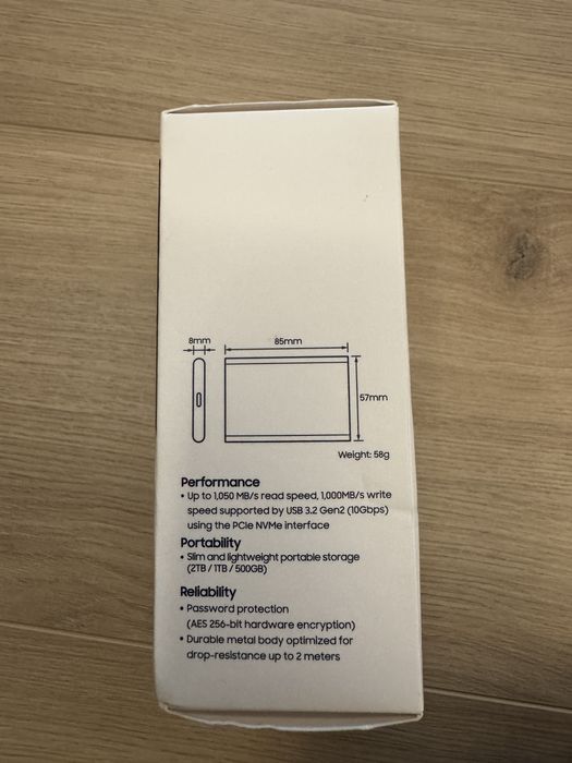 Samsung SSD T7, 1TB, sigilat