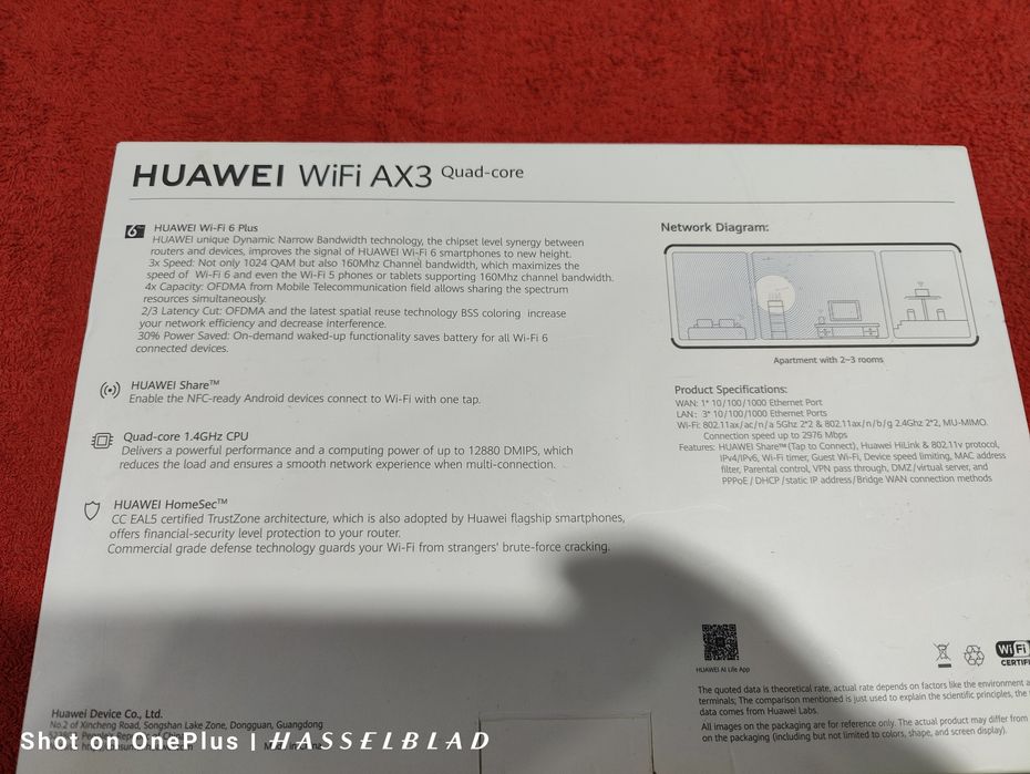 Рутер Huawei AX3 Pro WS7200 Wi-Fi 6 Plus Quad-core 1.4GHz CPU3000Mbps