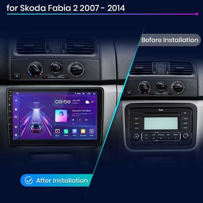 Skoda Fabia 2 2007 - 2014 Мултимедия Навигация Android