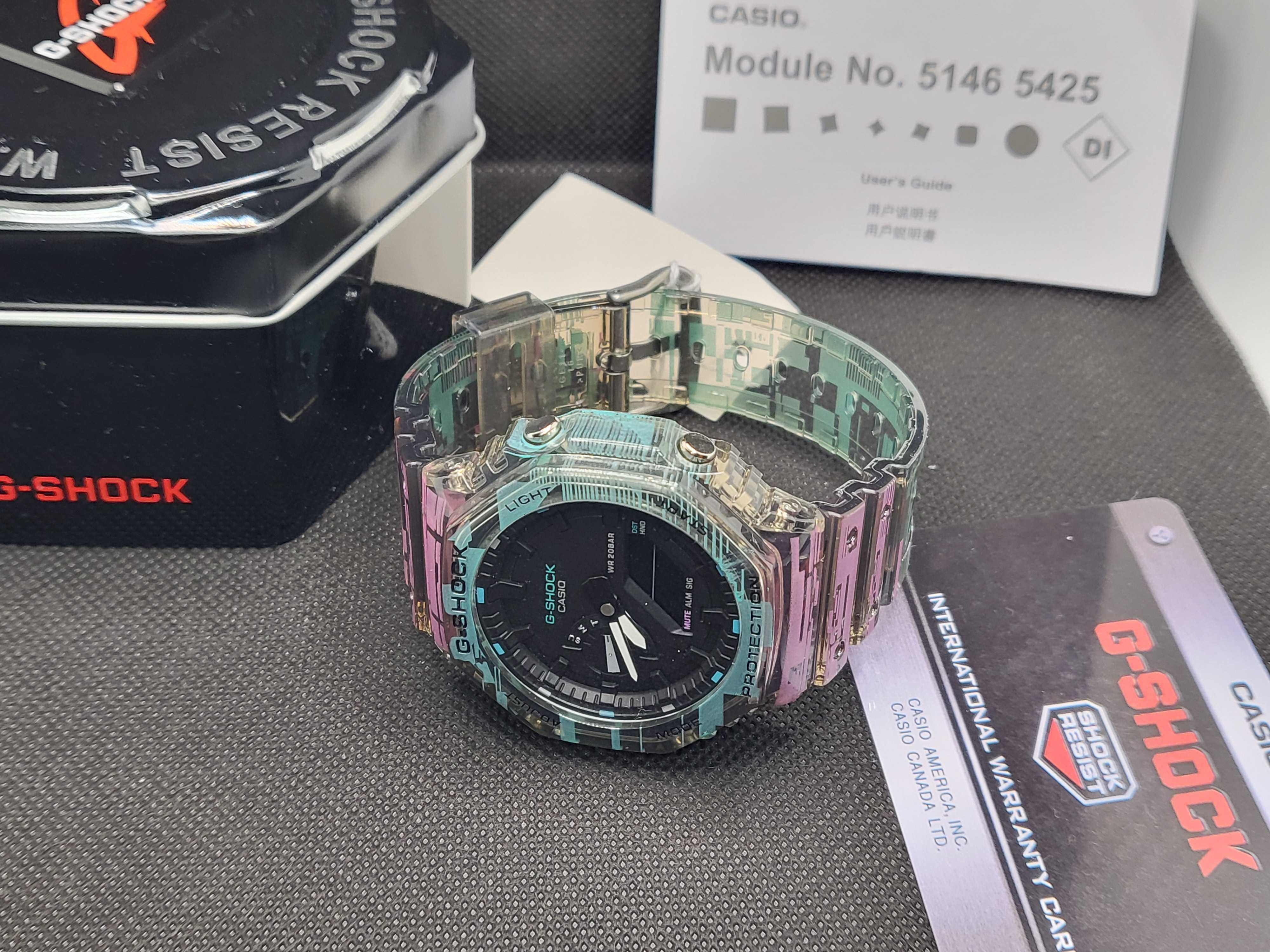 Ceas Casio g shock Skater GA 2100 Purple TransparentNou,Garantie 2 ani