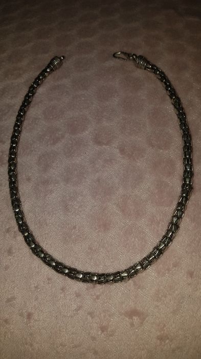 Superb lant argint masiv vintage 925 impletit sarpe,stare foarte buna