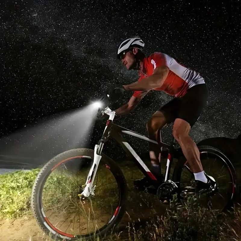 Ултра ярка двойна T6 LED светлина за велосипед, Фар, Алуминий, 1000Lum