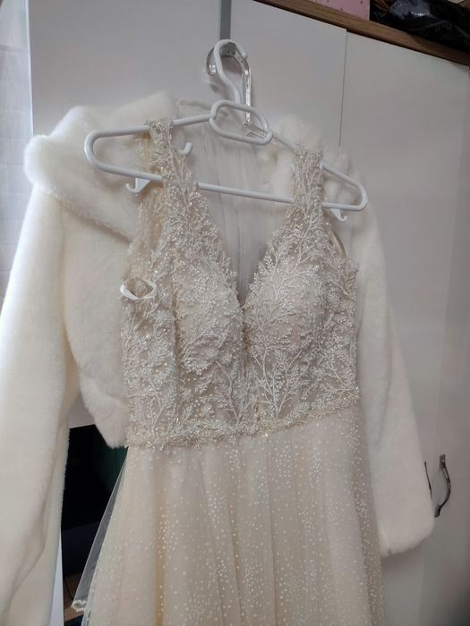 Rochie Mireasa nepurtat All line Tull Sclipici