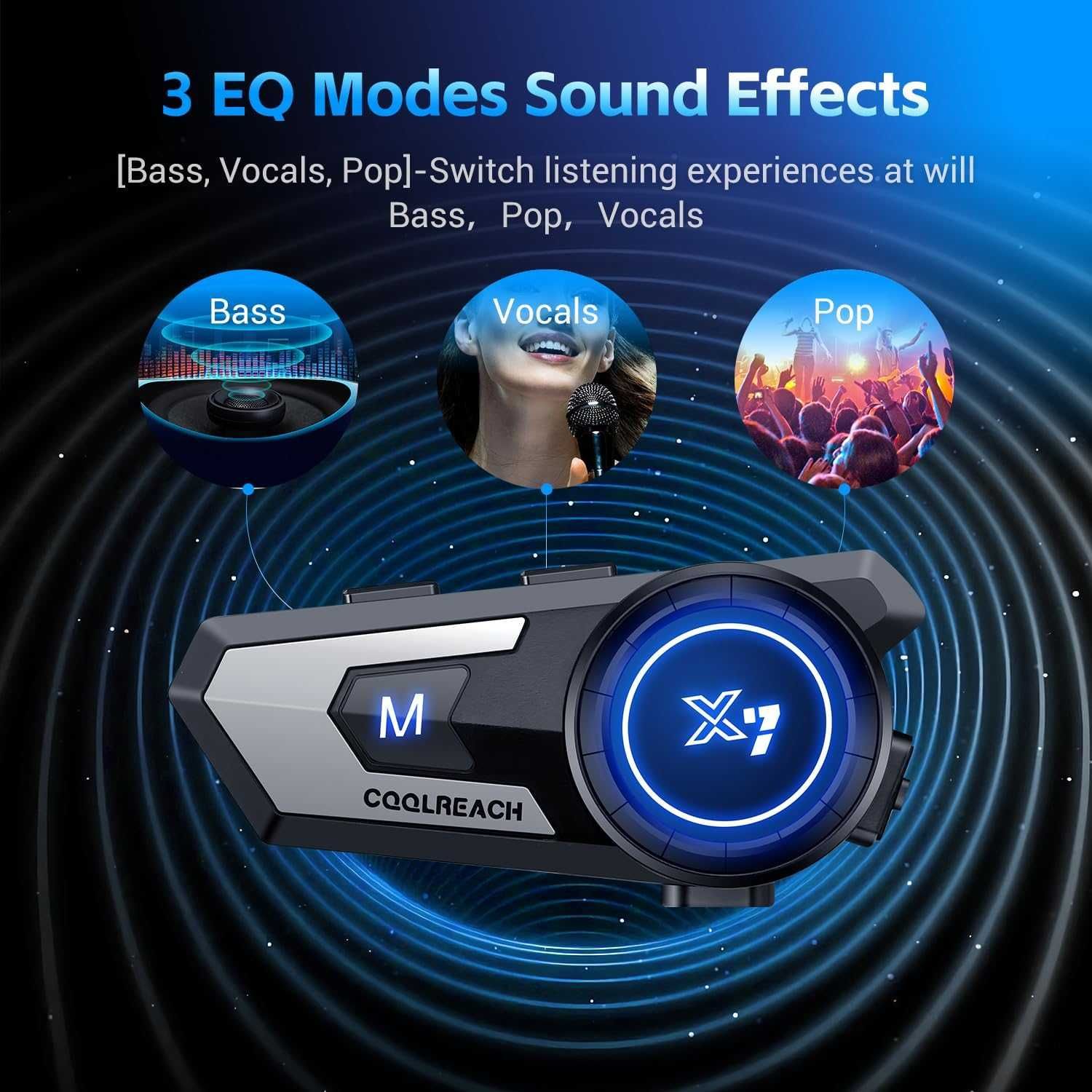 Bluetooth слушалка за мотоциклетна каска, CVC шумопотискане, IP67