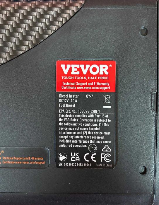 Încălzitor de aer diesel VEVOR 12V 8KW – Nou