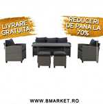 Set mobilier gradina/terasa canapea/coltar 7 persoane și masa ROBTOWN