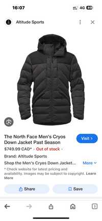 The North Face Cryos gore-tex Primaloft Down 800 M пухено яке