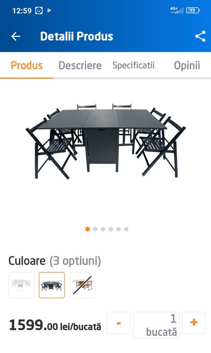 Vând masă cu 6 scaune .