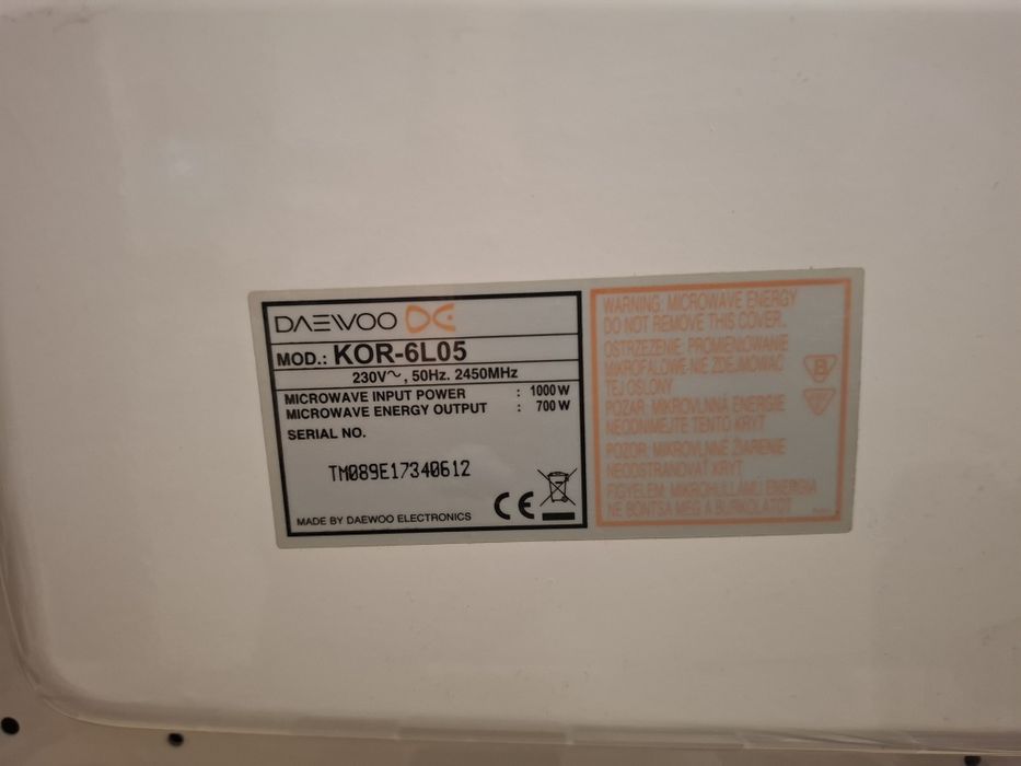 Cuptor cu microunde Daewoo Kor-6L05